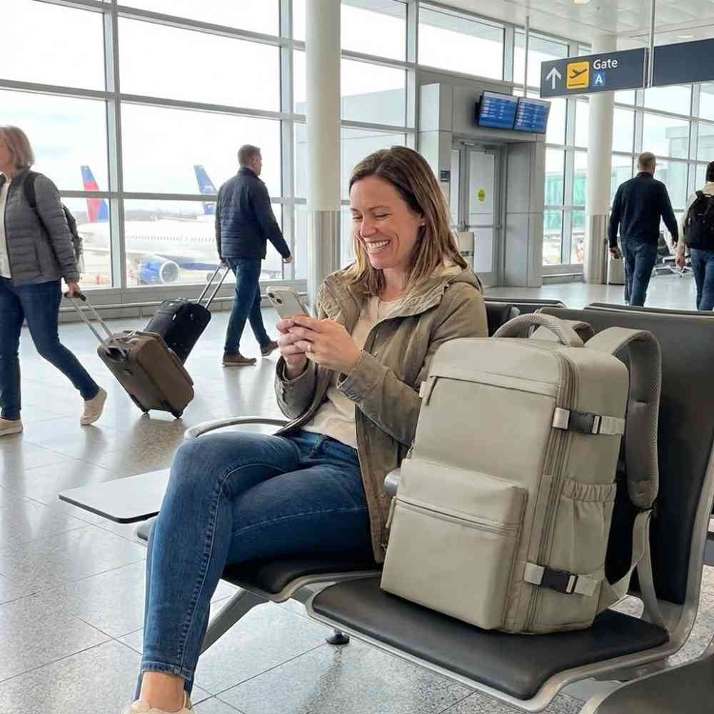 Mochila de Viagem Khaki com Compressão a Vácuo para Notebook 15.6 polegadas da loja urbanno 0002