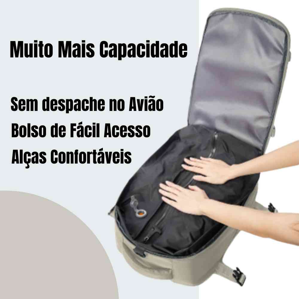 Mochila de Viagem Khaki com Compressão a Vácuo para Notebook 15.6 polegadas da loja urbanno 0004