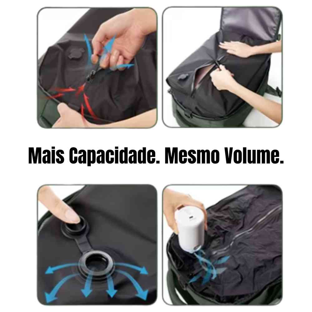 Mochila de Viagem Verde com Compressão a Vácuo para Notebook 15.6 polegadas da loja urbanno 0004