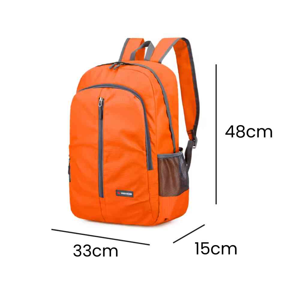 Mochila para o Dia a Dia Dobrável Ultraleve 30L Impermeável Laranja da loja urbanno 0005
