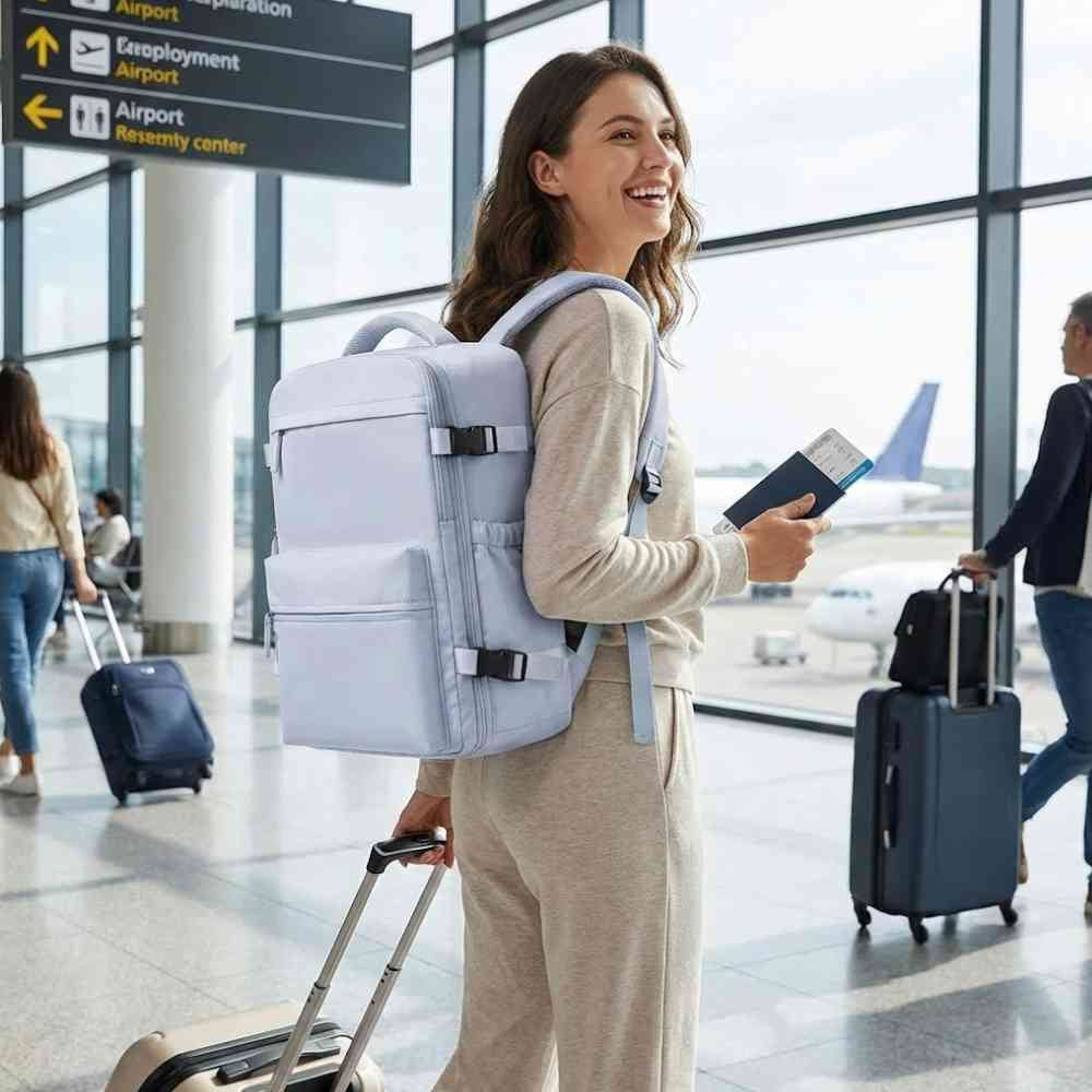 Mochila de Viagem Lilás com Compressão a Vácuo para Notebook 15.6 polegadas da loja urbanno 00002