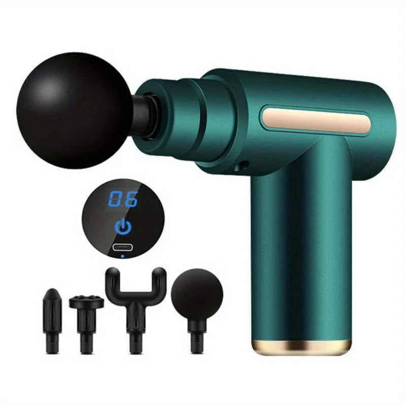 Pistola_Massageadora_verde_Eletrica_Portatil_da_Urbanno._Perfeita_para_alivio_muscular_pos-treino_loja_urbanno.com.br_