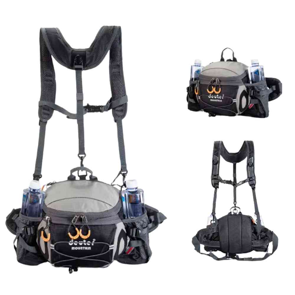 Pochete Cinto de Hidratação e Ombro 8L Multifuncional Aventura Preta da loja urbanno 0005