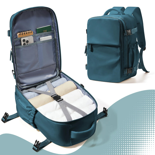 Mochila de Viagem Notebook 15.6" Impermeável Executiva Azul