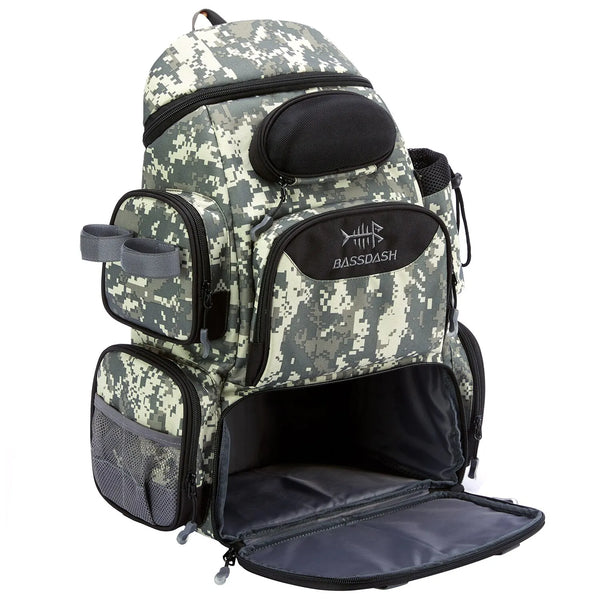 Mochila Pesca Bassdash Multifuncional Tática Leve Impermeável Camuflagem Digital Cinza