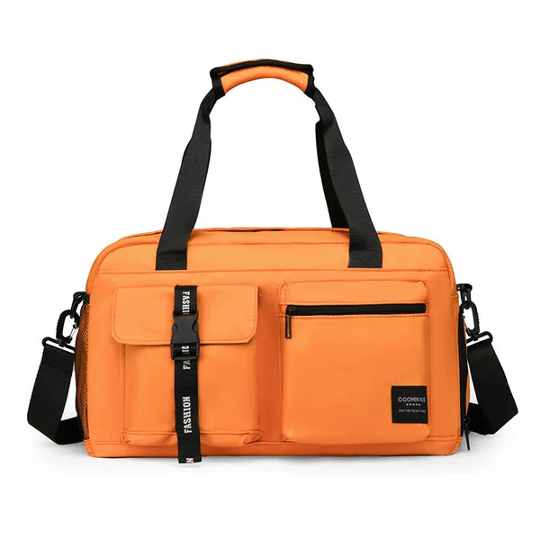 Bolsa de Academia Feminina Grande com Compartimento de Sapatos - Laranja