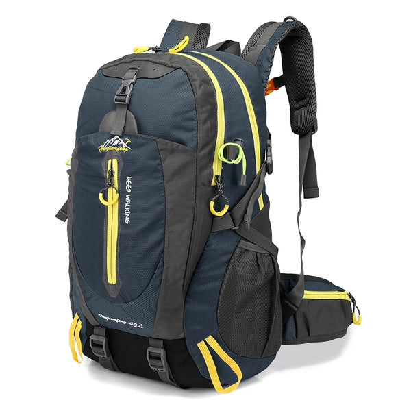 Mochila 40L Leve Impermeável para Trekking Camping e Aventura Azul Escuro