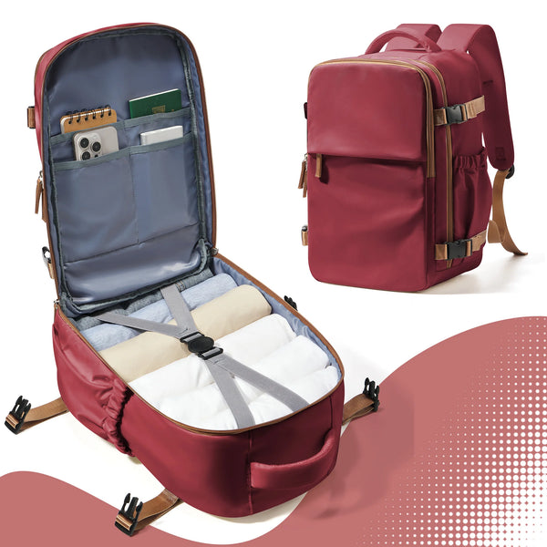 Mochila de Viagem Notebook 15.6" Impermeável Executiva Vermelha