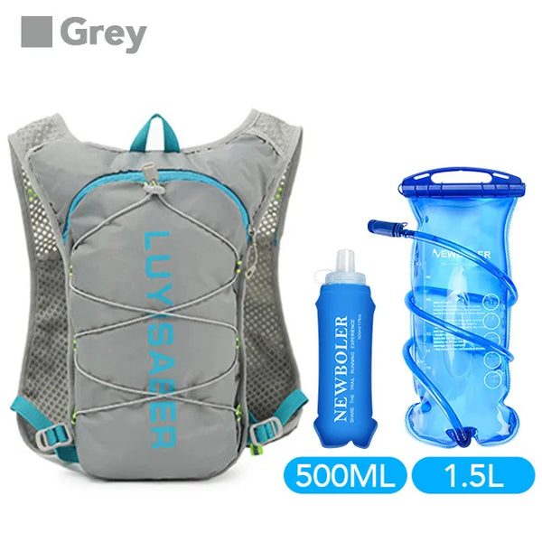 Colete de Hidratação NEWBOLER 1.5L + 500ml Ultraleve para Corrida e Ciclismo Cinza