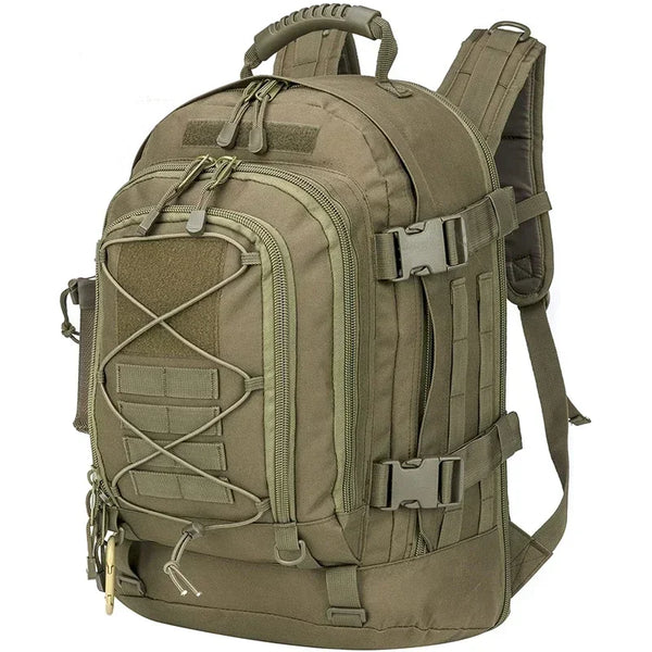 Mochila Tática Expansível 40 a 65L Militar Viagem Impermeável Verde Militar