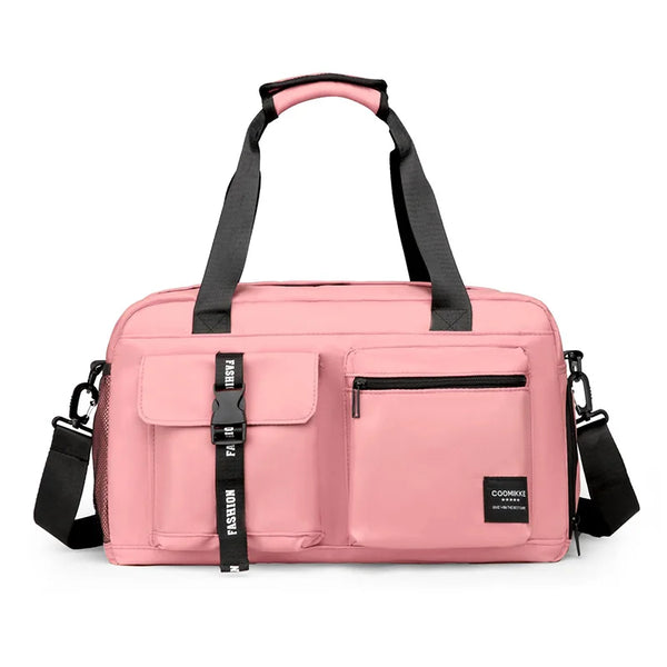 Bolsa de Academia Feminina Grande com Compartimento de Sapatos - Rosa