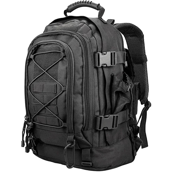 Mochila Tática Expansível 40 a 65L Militar Viagem Impermeável Preta