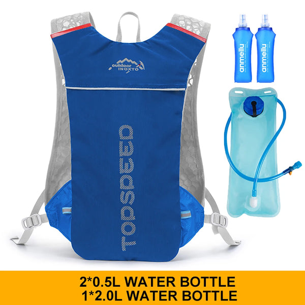 Mochila de Hidratação 5L Ultraleve para Corrida e Ciclismo Azul