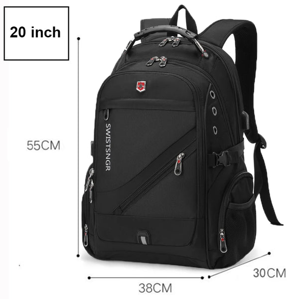 Mochila Notebook 20" Viagem Antifurto Impermeável Preta