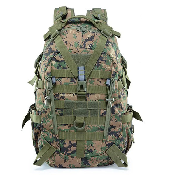 Mochila Tática Militar 40L Camping Viagem Aventura Camuflagem Verde