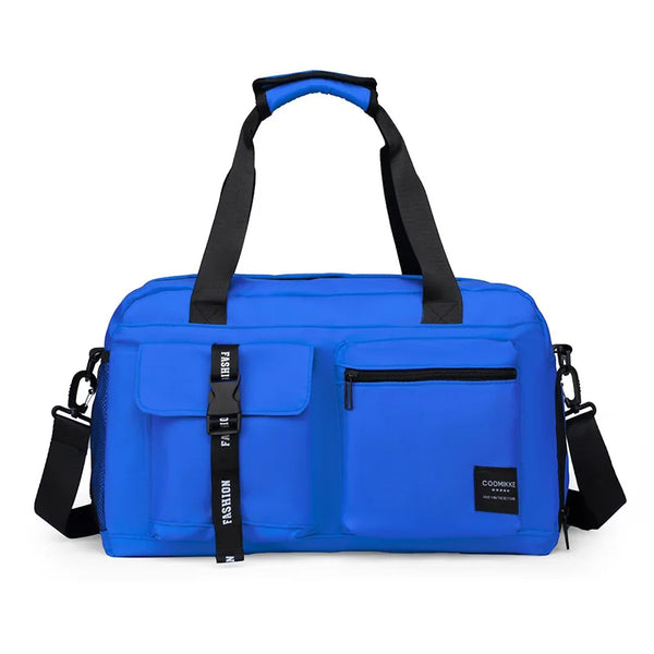 Bolsa de Academia Feminina Grande com Compartimento de Sapatos - Azul