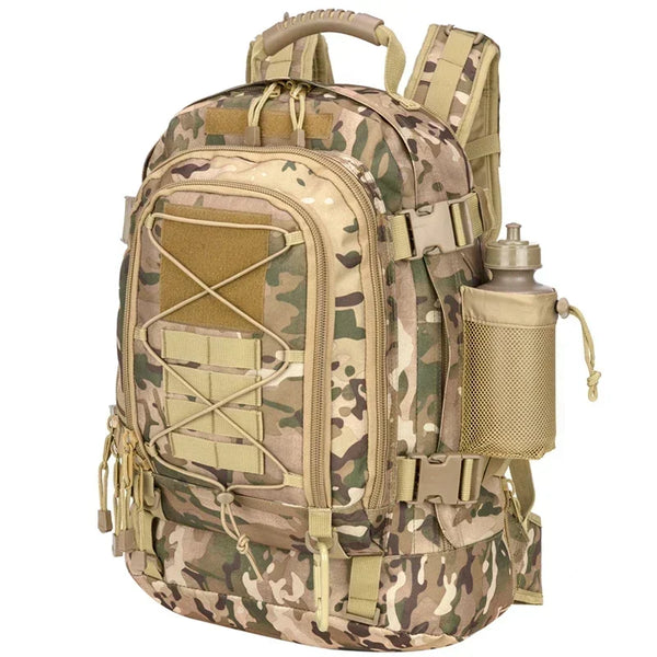 Mochila Tática Expansível 40 a 65L Militar Viagem Impermeável Camuflado Multicam