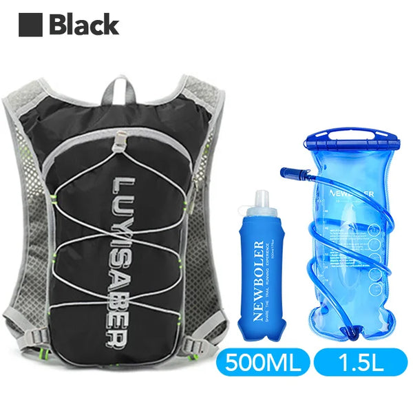 Colete de Hidratação NEWBOLER 1.5L + 500ml Ultraleve para Corrida e Ciclismo Preta