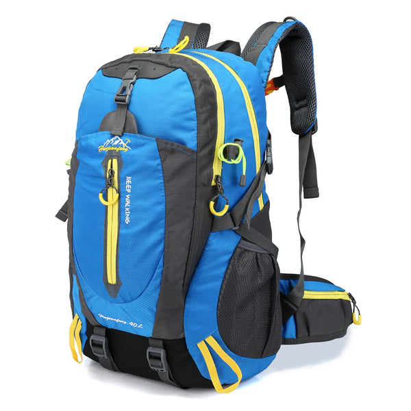 Mochila 40L Leve Impermeável para Trekking Camping e Aventura Azul