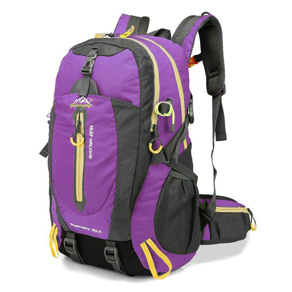 Mochila 40L Leve Impermeável para Trekking Camping e Aventura Roxa