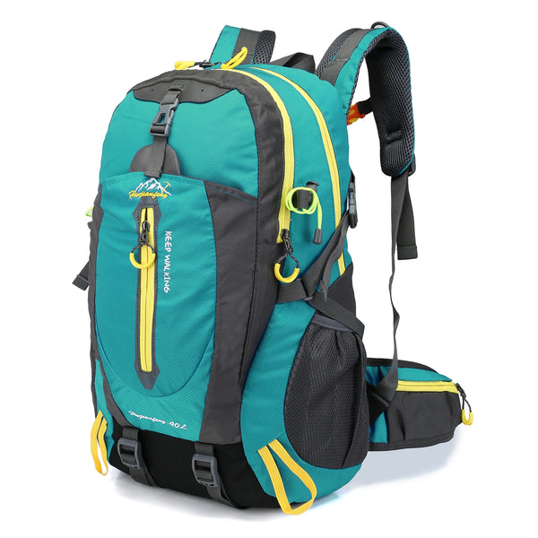 Mochila 40L Leve Impermeável para Trekking Camping e Aventura Verde Água