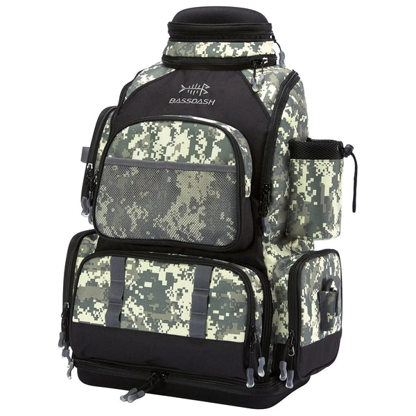 Mochila Pesca Bassdash Multifuncional Tática Impermeável Verde Camuflado