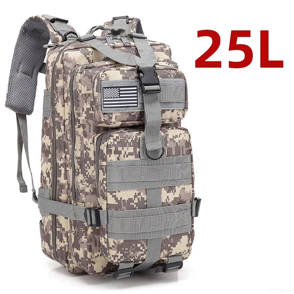 Mochila Militar Tática Impermeável 25L para Dia a Dia e Trabalho ACU