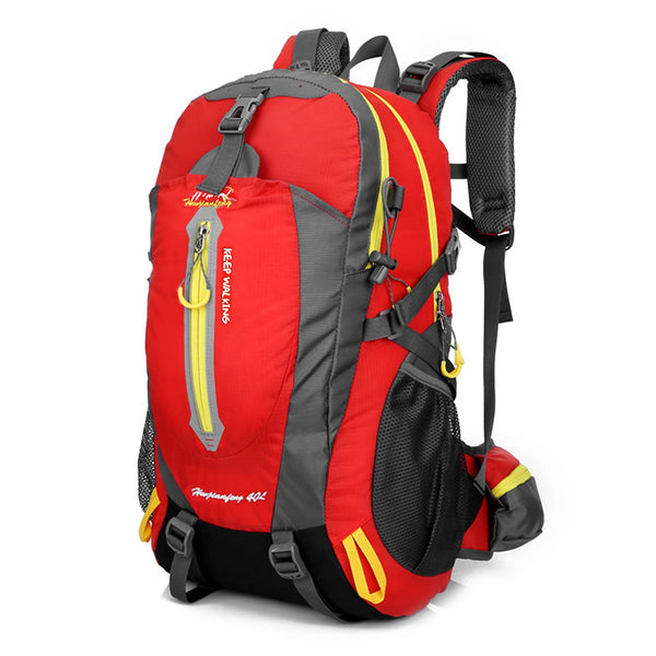 Mochila 40L Leve Impermeável para Trekking Camping e Aventura Vermelha