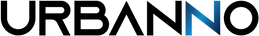 Logo da Urbanno em preto com a letra N em gradiente azul, para uso em fundos claros.