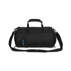 Bolsa de Academia IX Sport Plus preta, vista frontal em ângulo, com alças de mão e alça de ombro, e detalhe azul, ideal para campeões urbanno