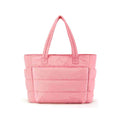 Bolsa Tote de Academia e Dia a Dia Feminina Acolchoada Urbanno rosa, vista frontal, com design macio e acolchoado e alças superiores