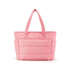 Bolsa Tote de Academia e Dia a Dia Feminina Acolchoada Urbanno rosa, vista frontal, com design macio e acolchoado e alças superiores