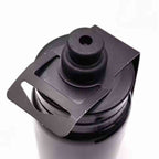 Caramanhola de Ciclismo Ultraleve FLY750 750ml Urbanno preta, vista superior do bico e detalhe de embalagem de papel ao redor da tampa