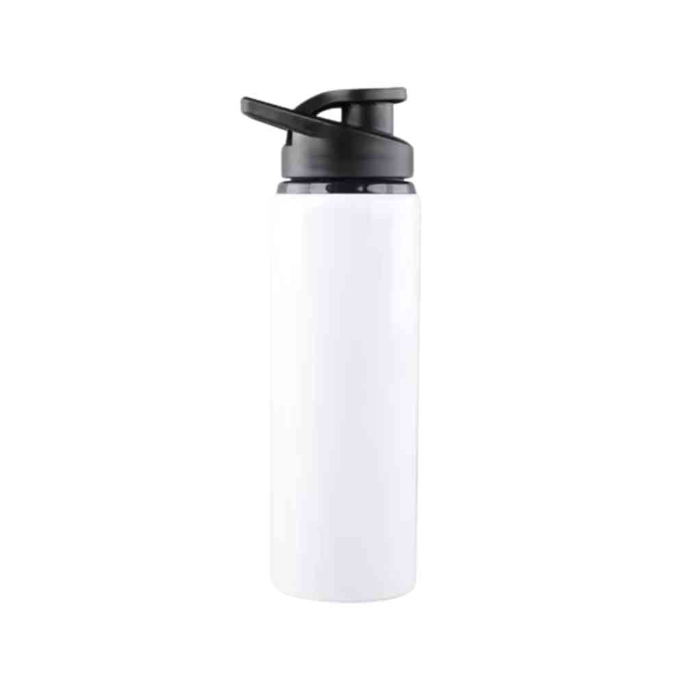 Garrafa de Academia Alumínio 600ml Branca Urbanno: Ideal para sua hidratação nos treinos e no dia a dia. Leve, resistente e com design moderno. Compre agora!