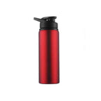 Garrafa de Academia e Hidratação em Alumínio 600ml Urbanno vermelha, com tampa preta e bico flip-top