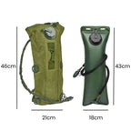 Mochila de Hidratação 3L com Reservatório TPU para Corrida e Ciclismo Verde Militar