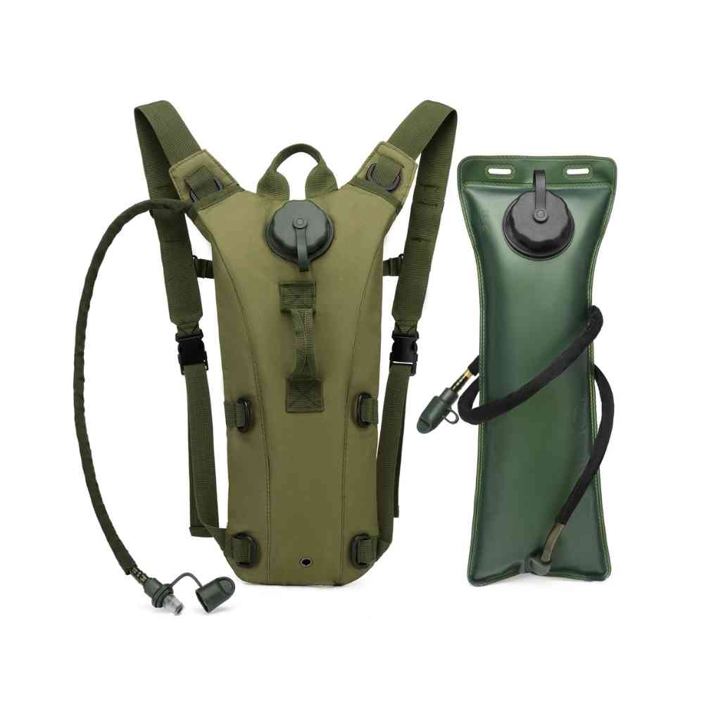 Mochila de Hidratação 3L com Reservatório TPU para Corrida e Ciclismo Verde Militar