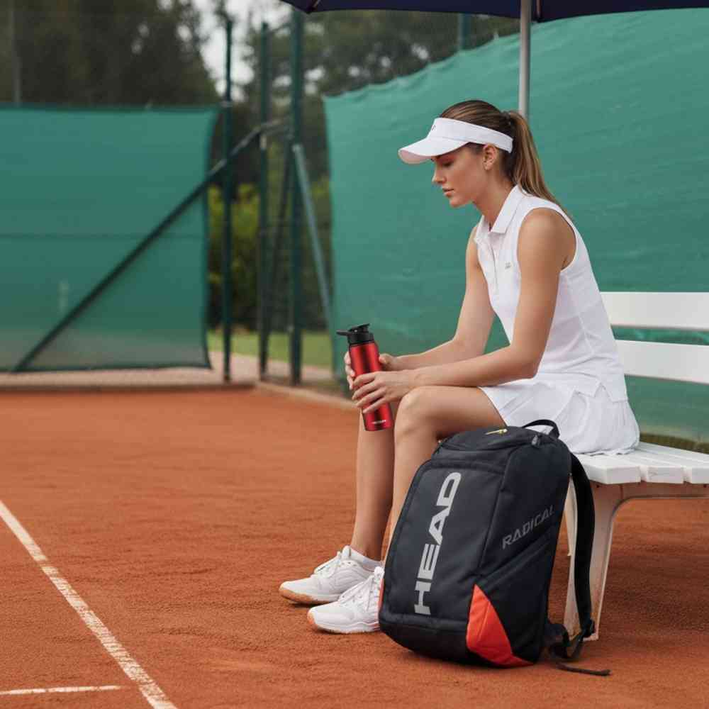 Mochila Raqueteira Head Radical Azul e Laranja com Compartimento de Sapatos