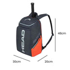 Mochila Raqueteira Head Radical Azul e Laranja com Compartimento de Sapatos