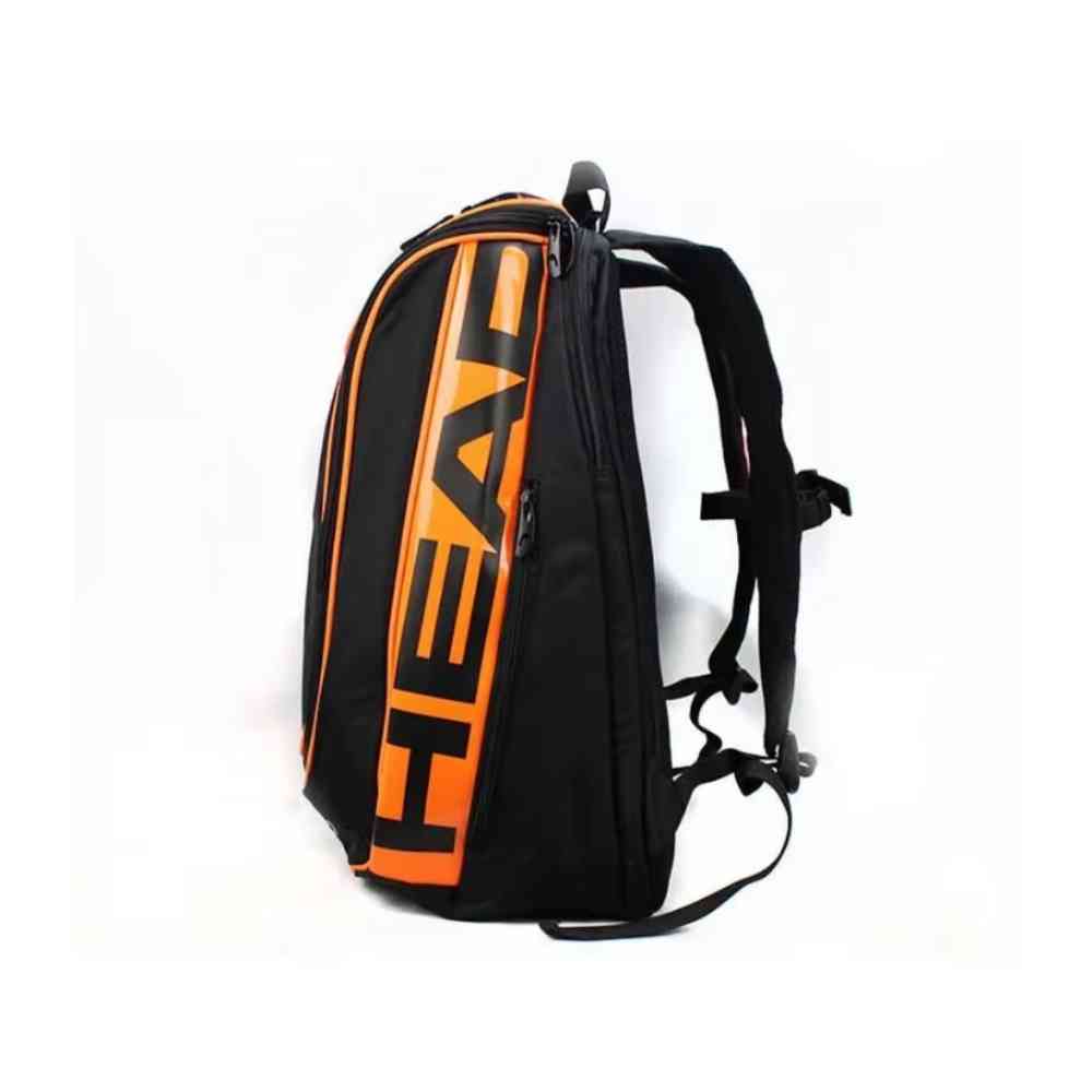 Mochila Raqueteira Head Preta e Laranja com Compartimento de Sapatos