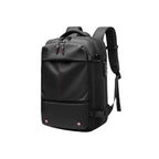 Mochila de Viagem Notebook 17 polegadas Expansível Urbanno preta, vista frontal em fundo branco, design moderno