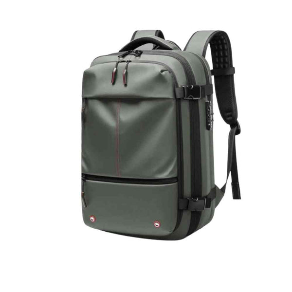 Mochila de Viagem Notebook 17 polegadas Expansível Urbanno cinza, vista lateral de homem usando a mochila, ideal para transporte diário