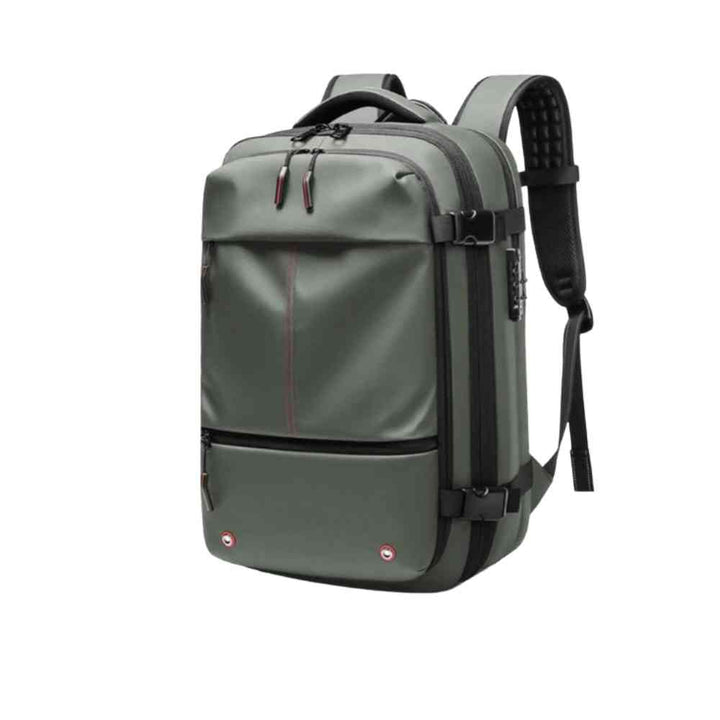 Mochila de Viagem Notebook 17 polegadas Expansível Urbanno cinza, vista lateral de homem usando a mochila, ideal para transporte diário