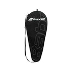 Raqueteira Babolat 1 Raquete preta, vista traseira, com logo Babolat grande em branco, e alça de ombro ajustável, ideal para transporte individual urbanno